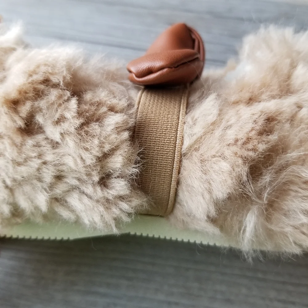 Cheerful Mario Faux Fur Butterfly Knot Soled Slipper Shoes
